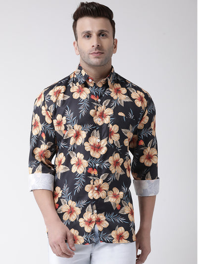 Hangup Men Casual Printed Cotton Blend Shirt