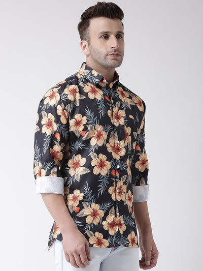 Hangup Men Casual Printed Cotton Blend Shirt