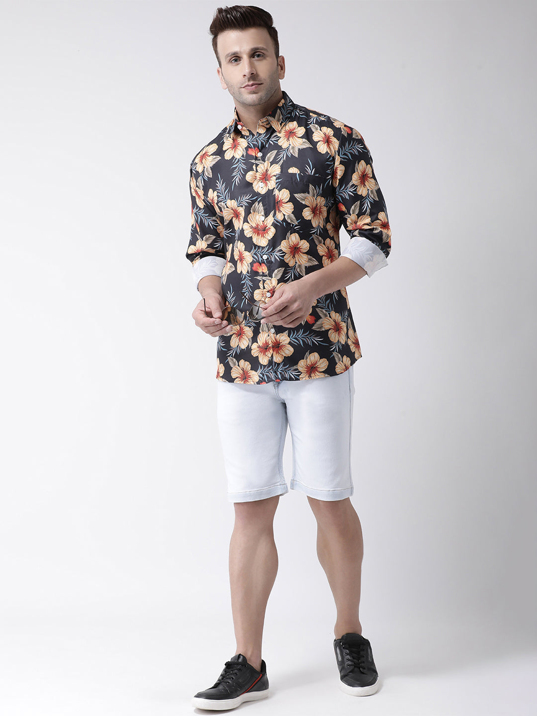 Hangup Men Casual Printed Cotton Blend Shirt