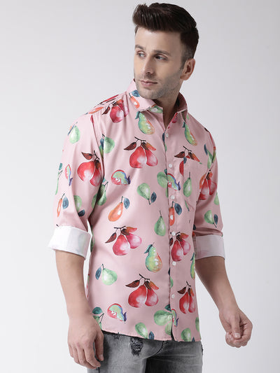 Hangup Men Casual Printed Cotton Blend Shirt