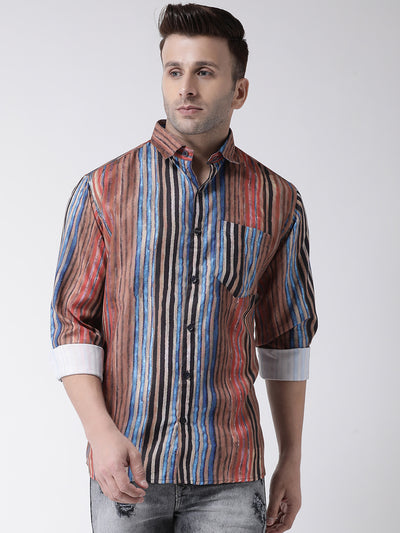 Hangup Men Casual Printed Cotton Blend Shirt