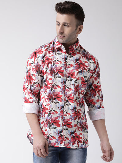 Hangup Men Casual Printed Cotton Blend Shirt