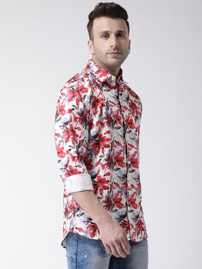 Hangup Men Casual Printed Cotton Blend Shirt