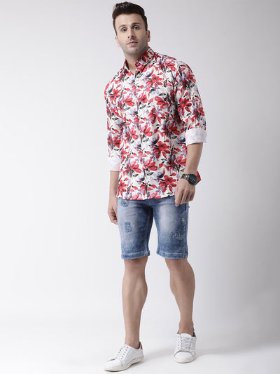 Hangup Men Casual Printed Cotton Blend Shirt