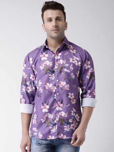 Hangup Men Casual Printed Cotton Blend Shirt