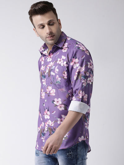 Hangup Men Casual Printed Cotton Blend Shirt