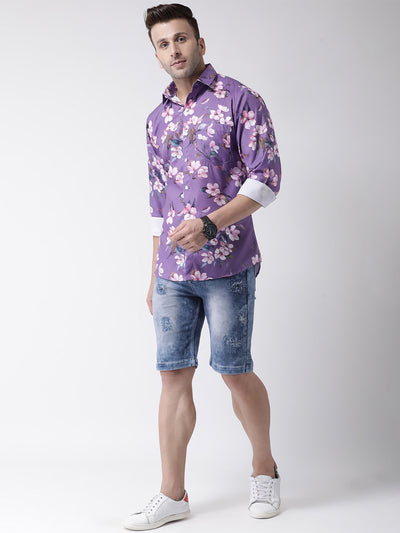 Hangup Men Casual Printed Cotton Blend Shirt