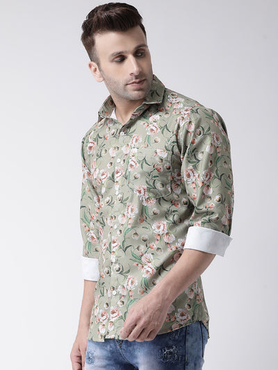 Hangup Men Casual Printed Cotton Blend Shirt