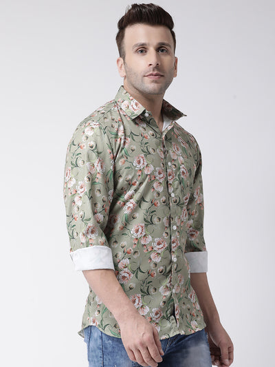 Hangup Men Casual Printed Cotton Blend Shirt