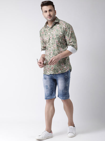 Hangup Men Casual Printed Cotton Blend Shirt