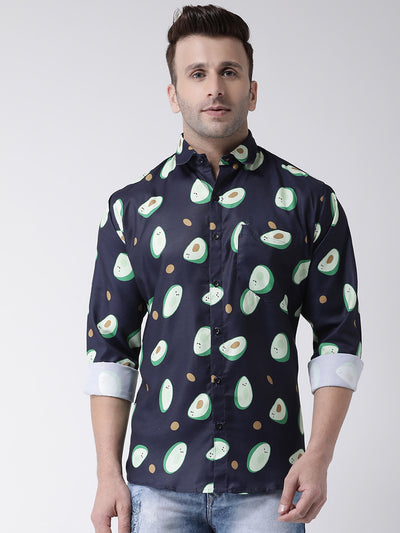 Hangup Men Casual Printed Cotton Blend Shirt