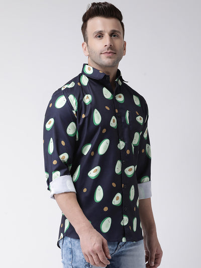 Hangup Men Casual Printed Cotton Blend Shirt