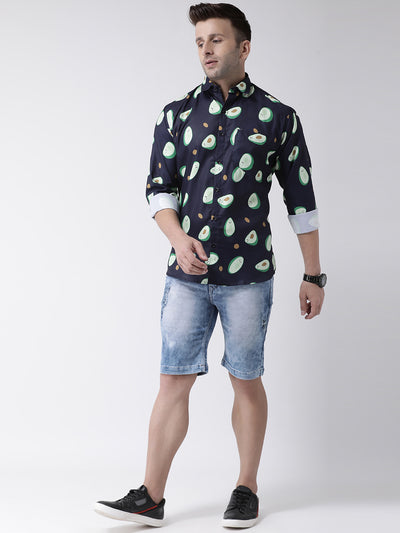 Hangup Men Casual Printed Cotton Blend Shirt