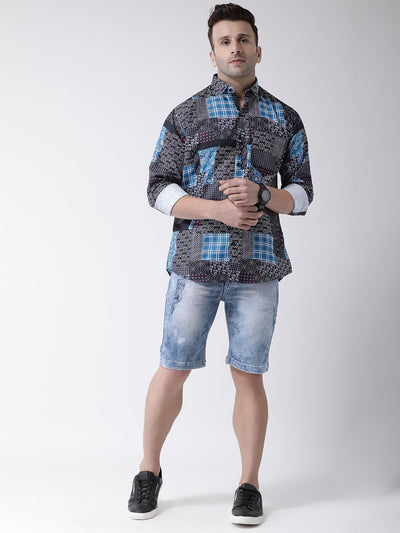 Hangup Men Casual Printed Cotton Blend Shirt