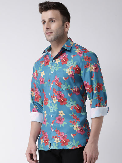 Hangup Men Casual Printed Cotton Blend Shirt