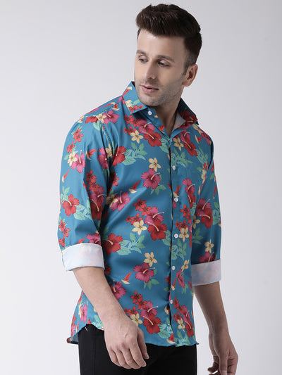 Hangup Men Casual Printed Cotton Blend Shirt