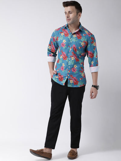 Hangup Men Casual Printed Cotton Blend Shirt