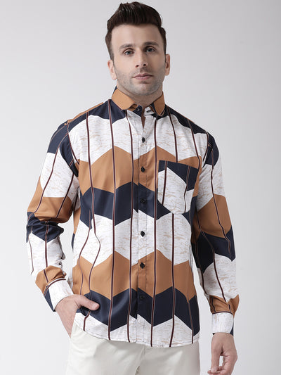 Hangup Men Casual Printed Cotton Blend Shirt