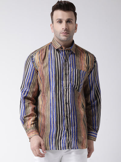 Hangup Men Casual Printed Cotton Blend Shirt