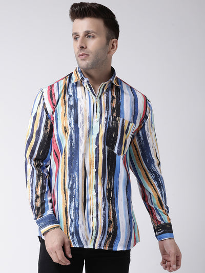 Hangup Men Casual Printed Cotton Blend Shirt