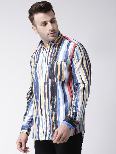 Hangup Men Casual Printed Cotton Blend Shirt