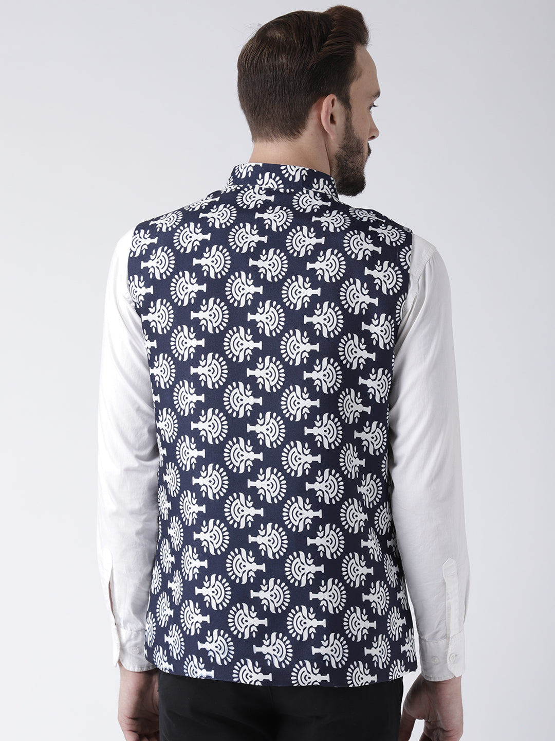 Hangup Men's Print Blend Formal WaistCoat