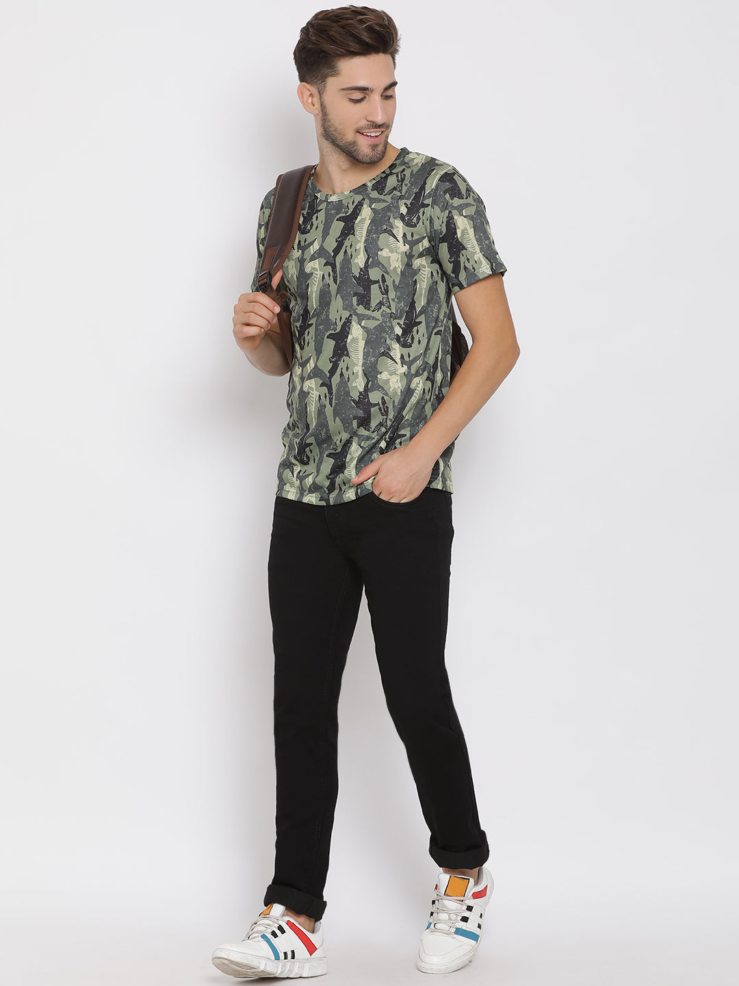 Hangup Men Printed Cotton Casual T shirt