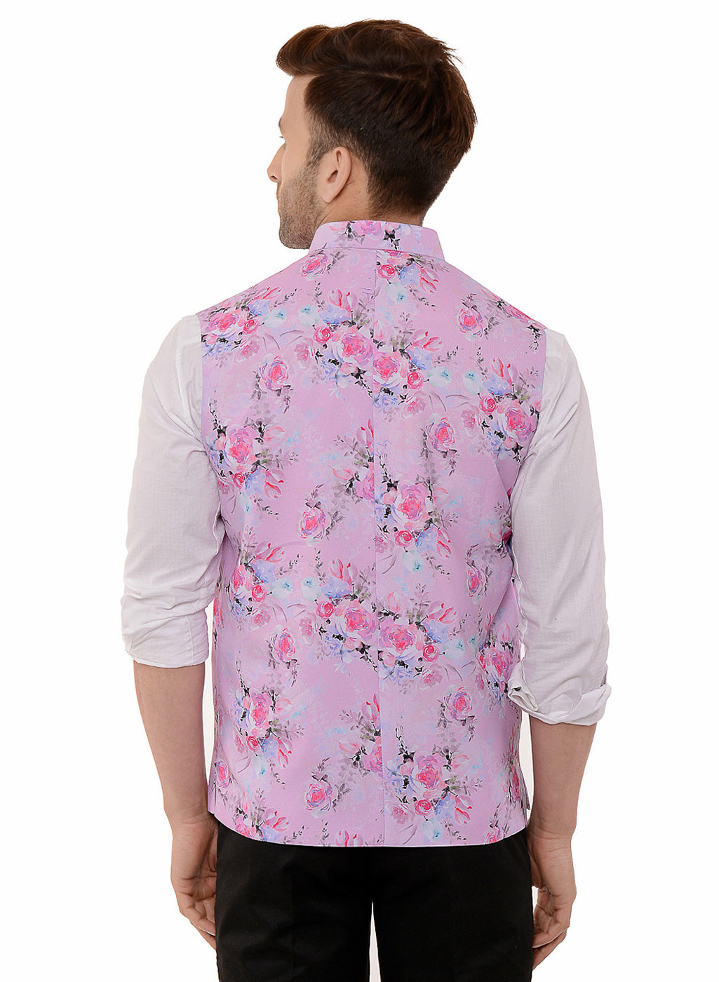 Hangup Men's Printed Blend Party WaistCoat