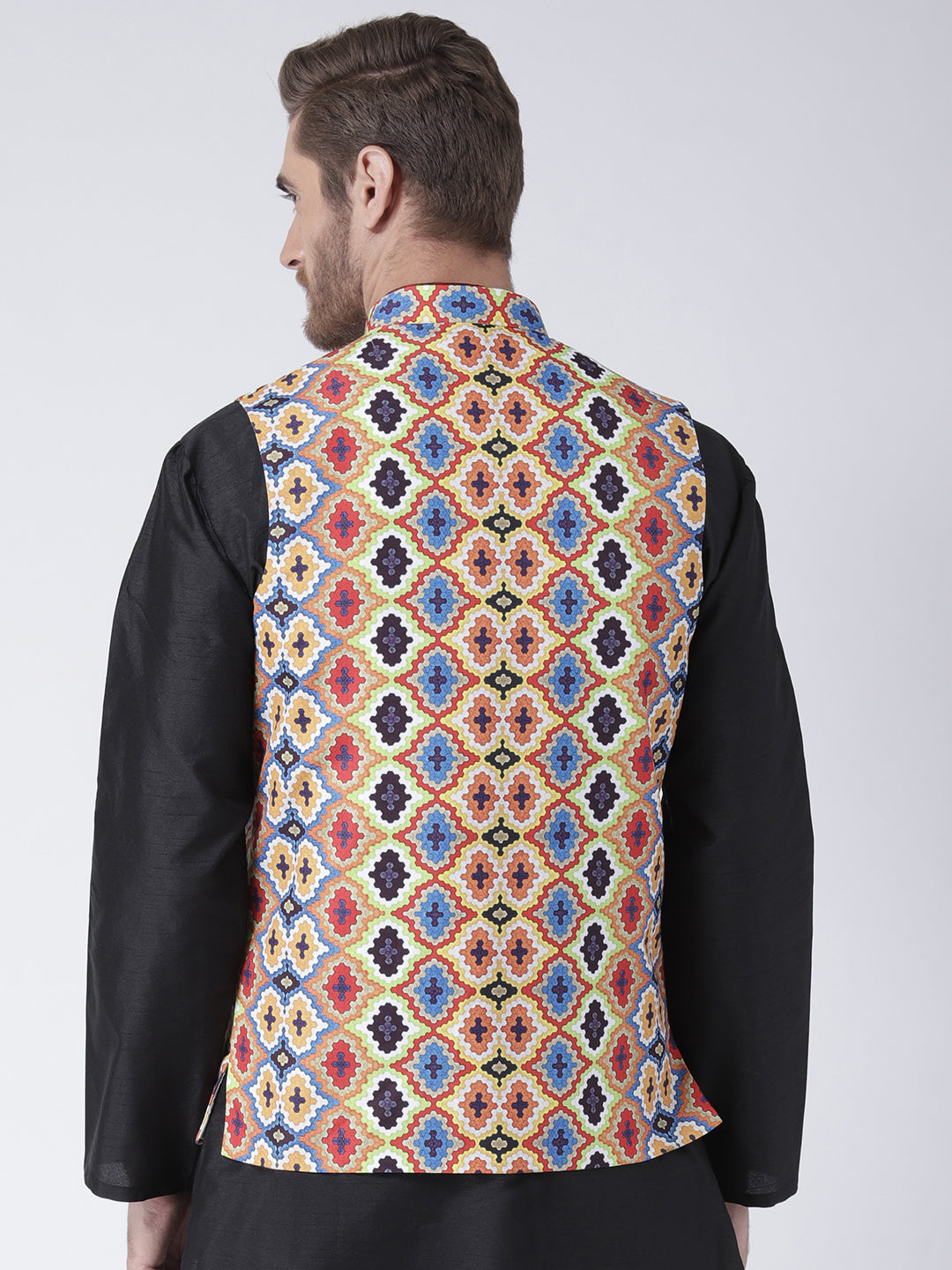 Hangup Men's Print Blend Formal WaistCoat