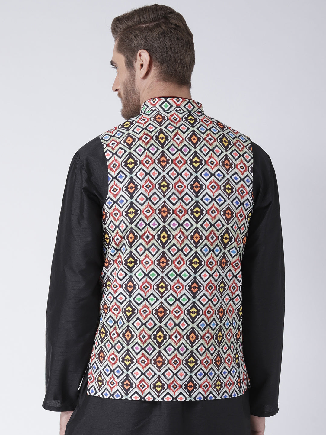 Hangup Men's Print Blend Formal WaistCoat