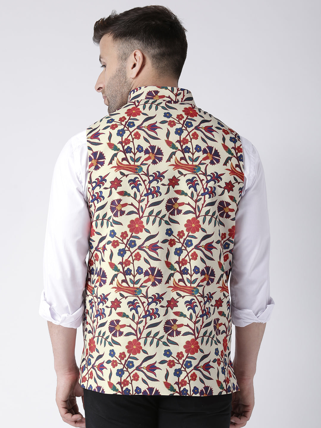 Hangup Men's Print Blend Formal WaistCoat