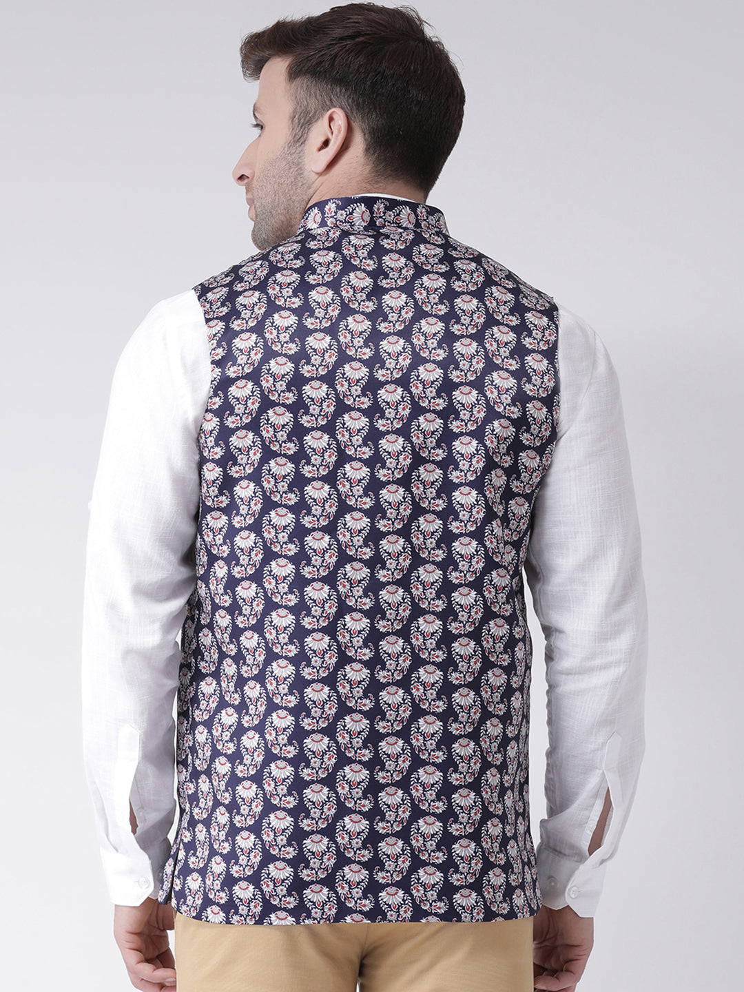 Hangup Men's Print Blend Formal WaistCoat