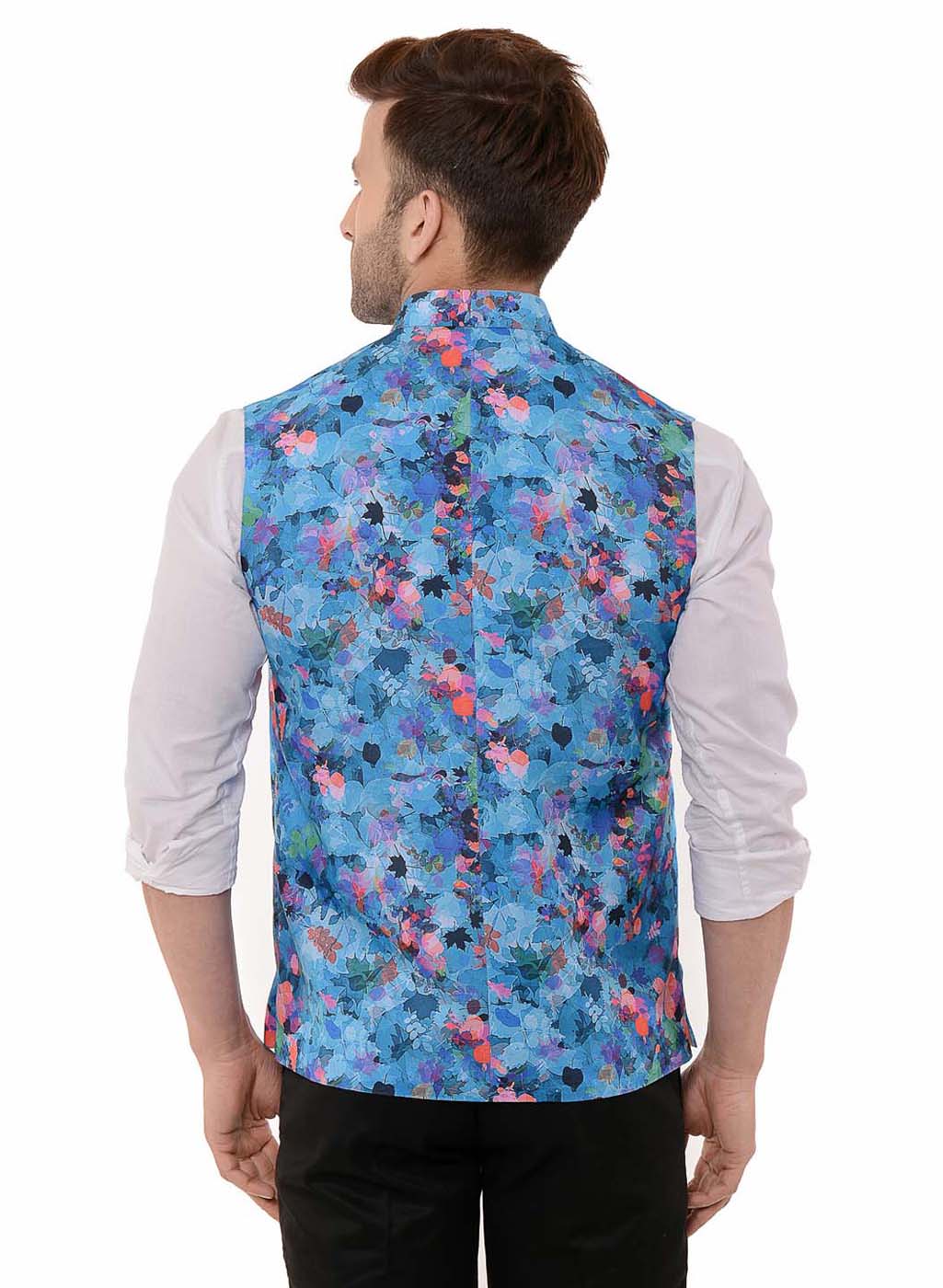 Hangup Men's Printed Blend Party WaistCoat