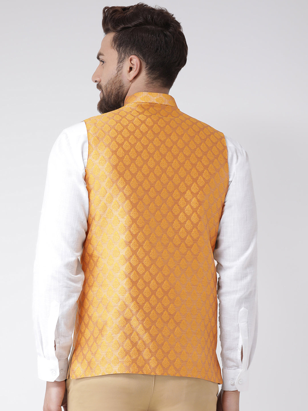 Hangup Men's Jacquard Blend Formal Nehru Jacket