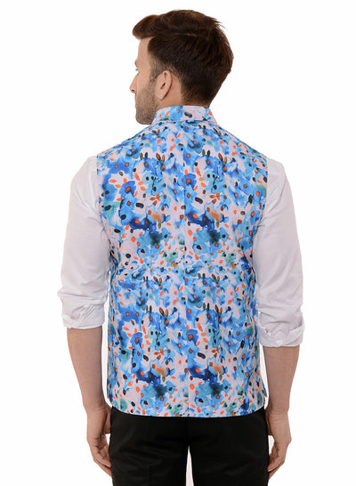 Hangup Men's Printed Blend Party WaistCoat