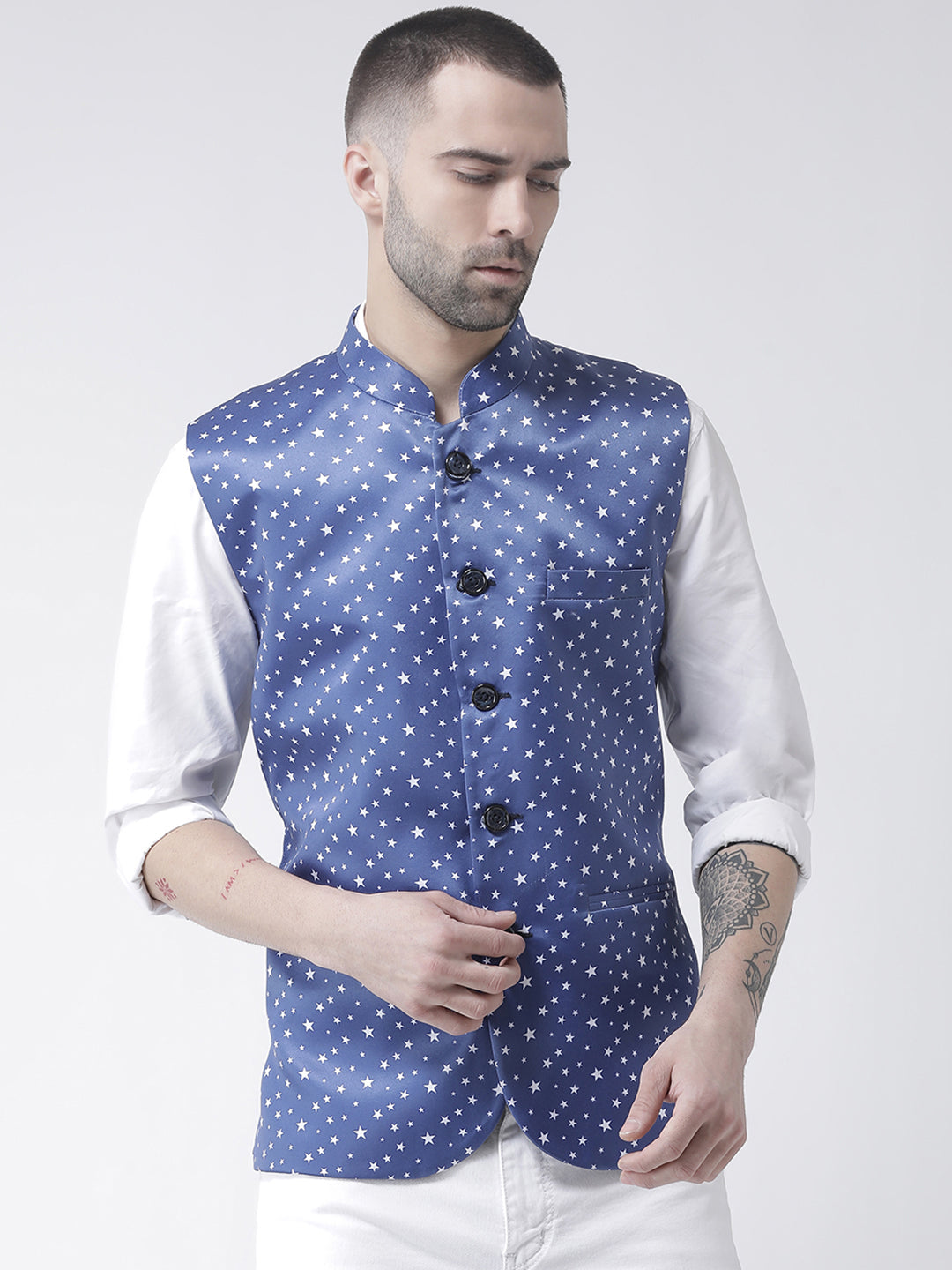 Hangup Men's Partywear Ethnic Nehru Jacket