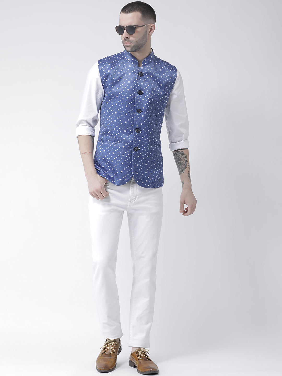 Hangup Men's Partywear Ethnic Nehru Jacket