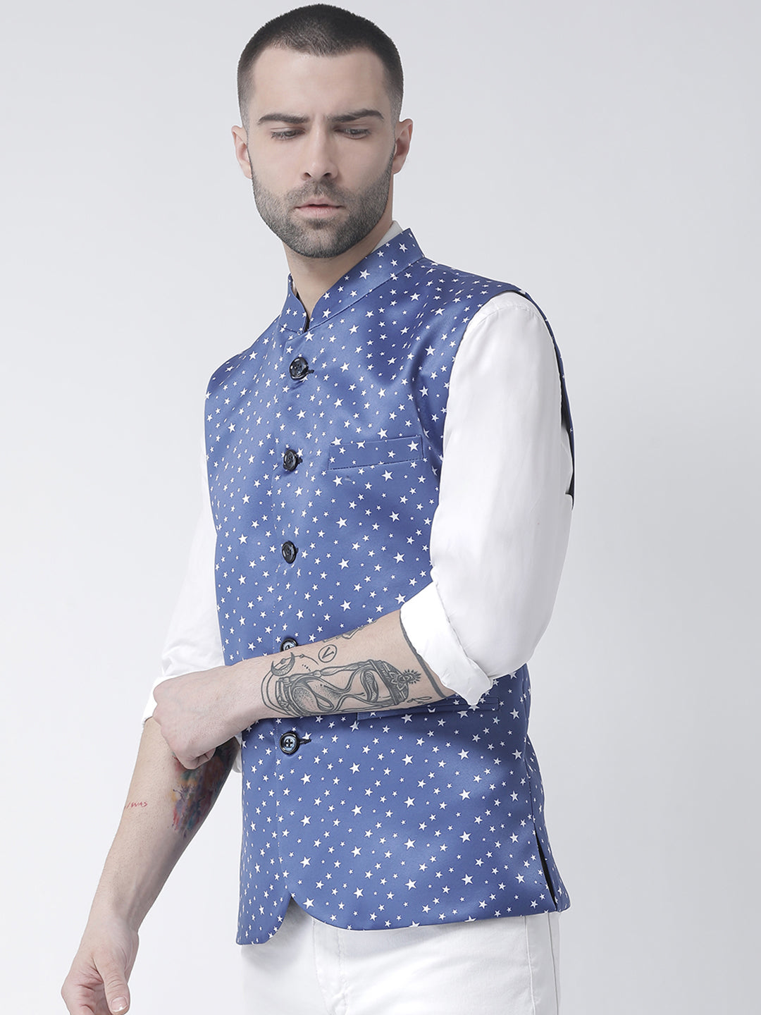 Hangup Men's Partywear Ethnic Nehru Jacket