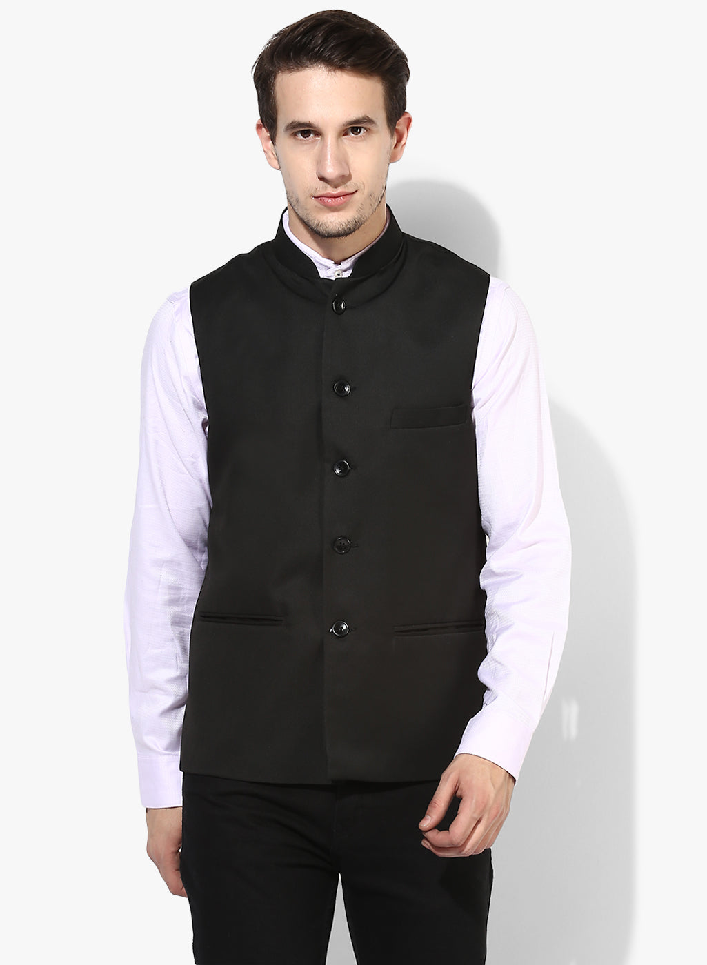 Hangup Men's Solid Blend Formal WaistCoat