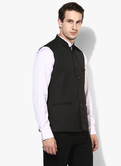 Hangup Men's Solid Blend Formal WaistCoat