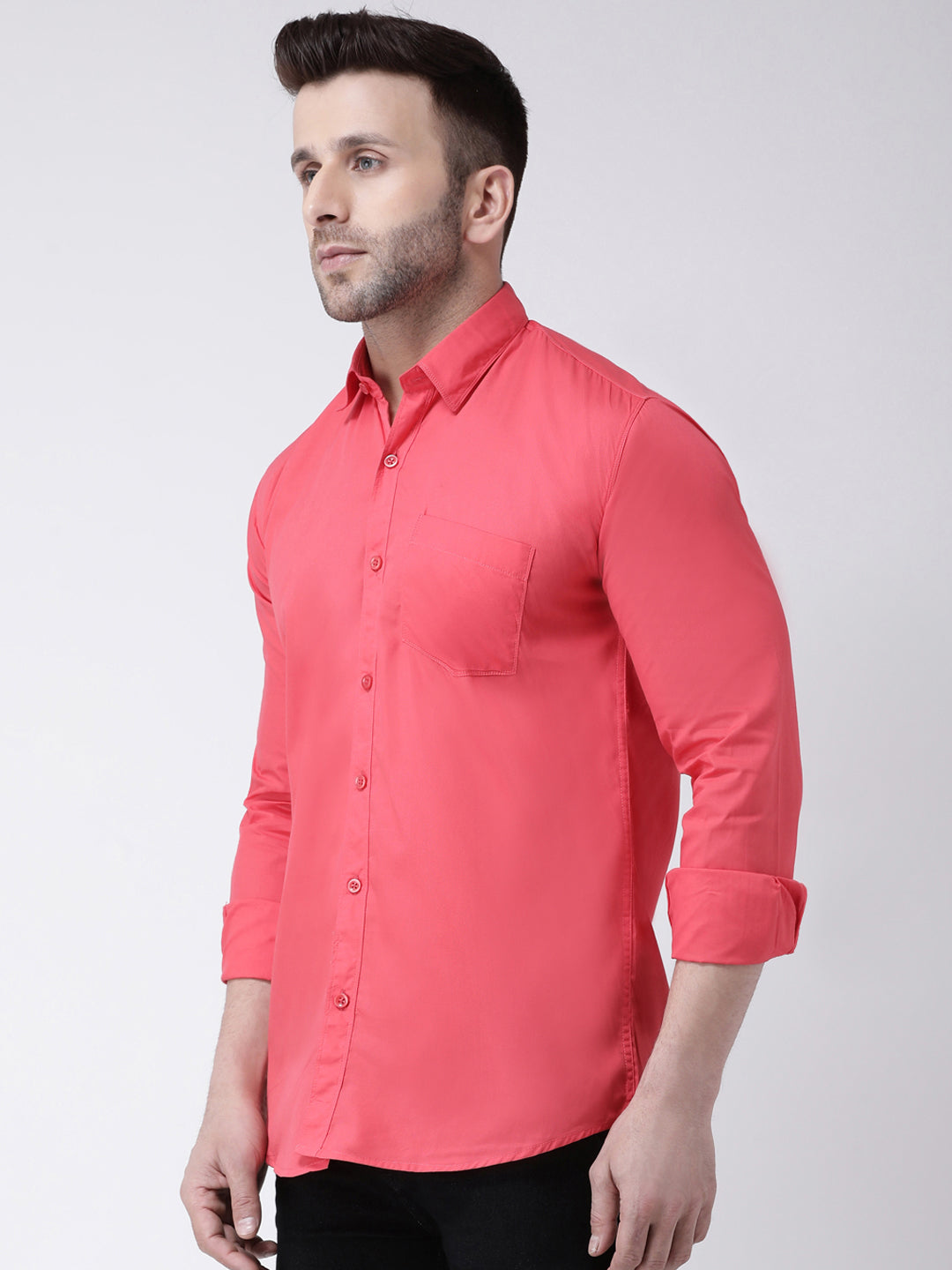 Hangup Men's Casual Solid Shirt