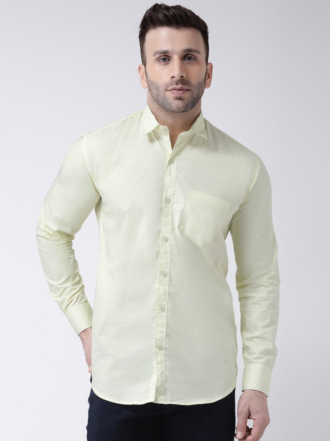 Hangup Men's Casual Solid Shirt