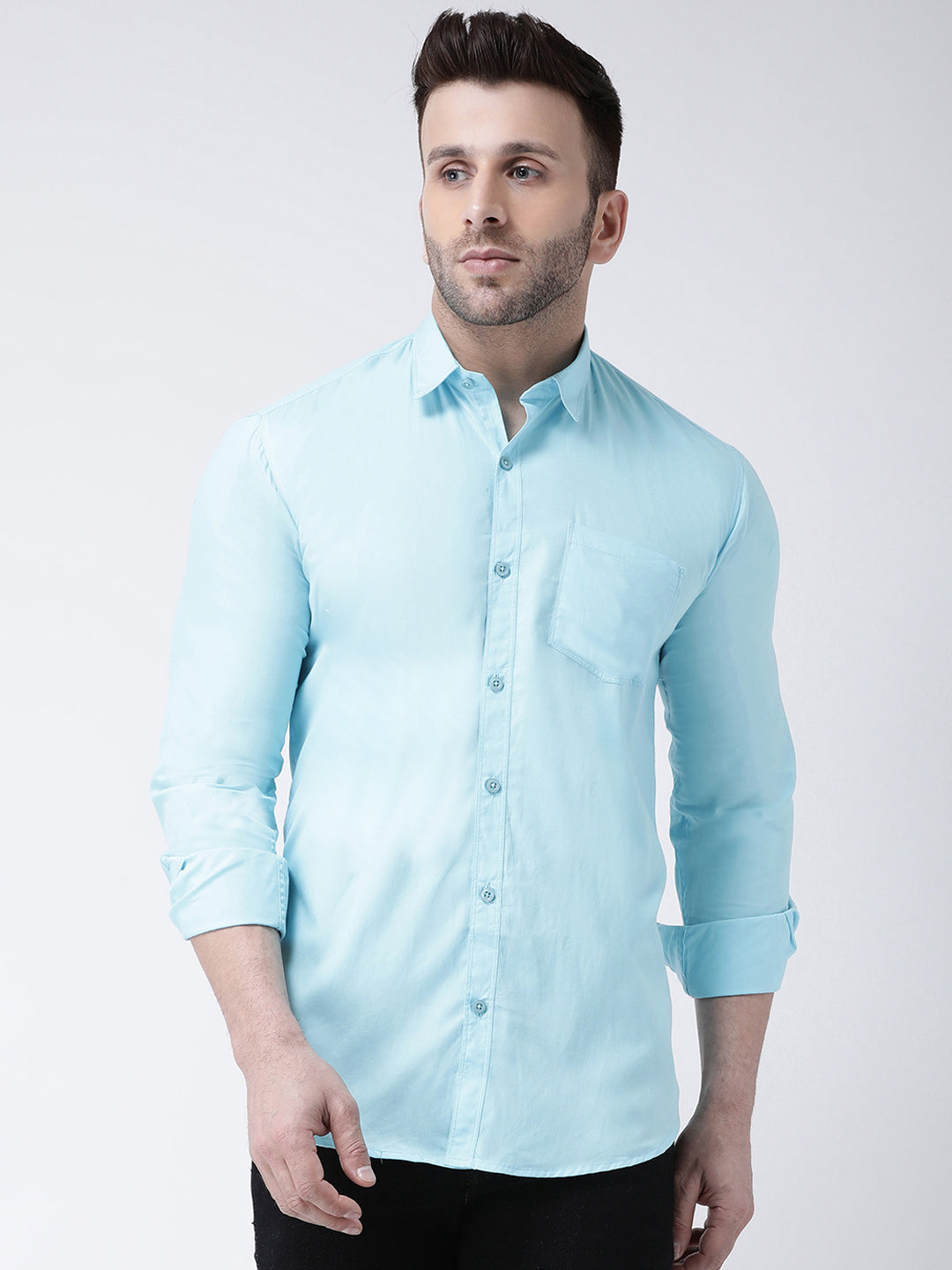 Hangup Men's Casual Solid Shirt