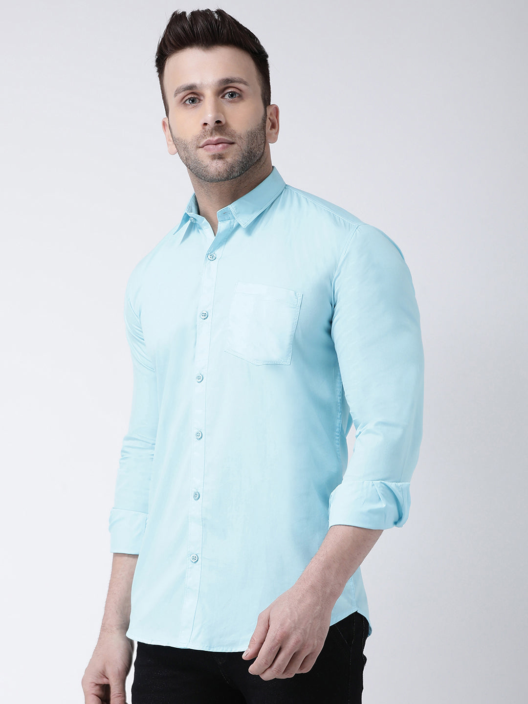 Hangup Men's Casual Solid Shirt