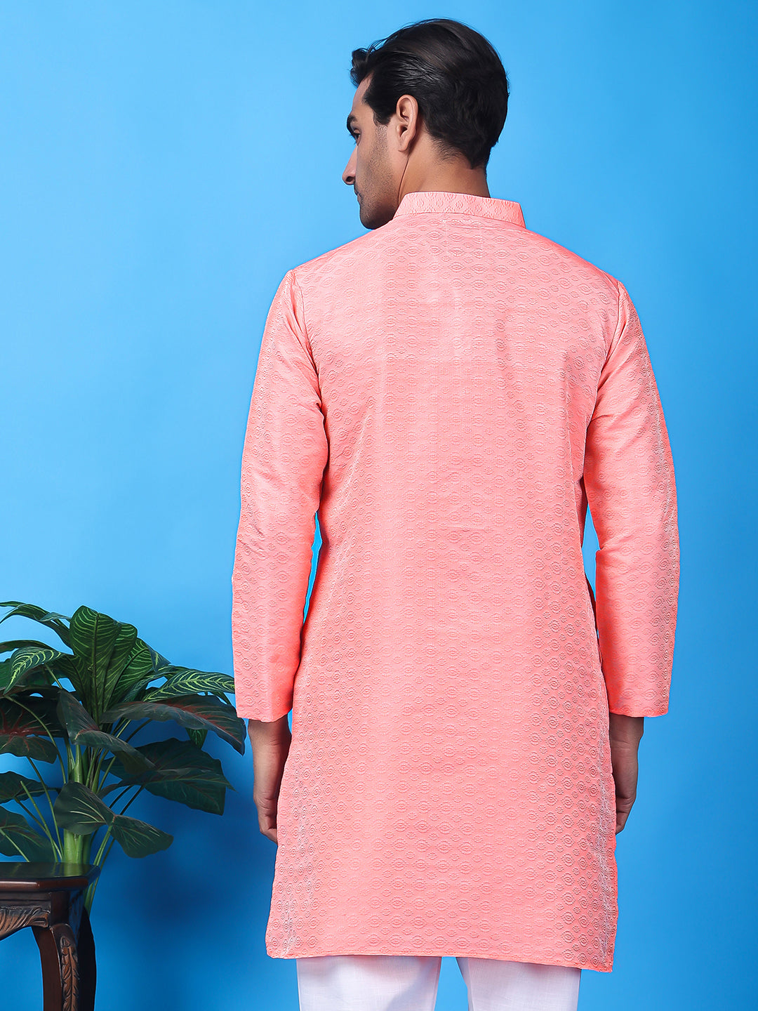 Hangup Men's Partywear Pink Kurta