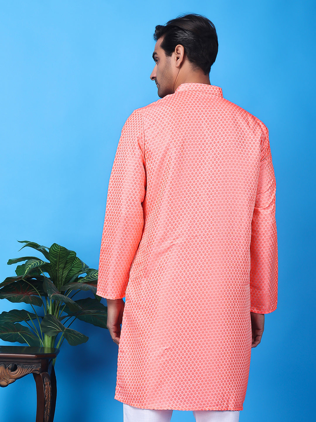 Hangup Men's Partywear Pink Kurta