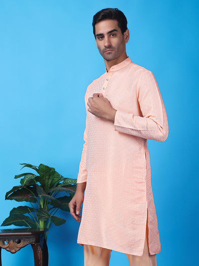 Hangup Men's Partywear Pink Kurta