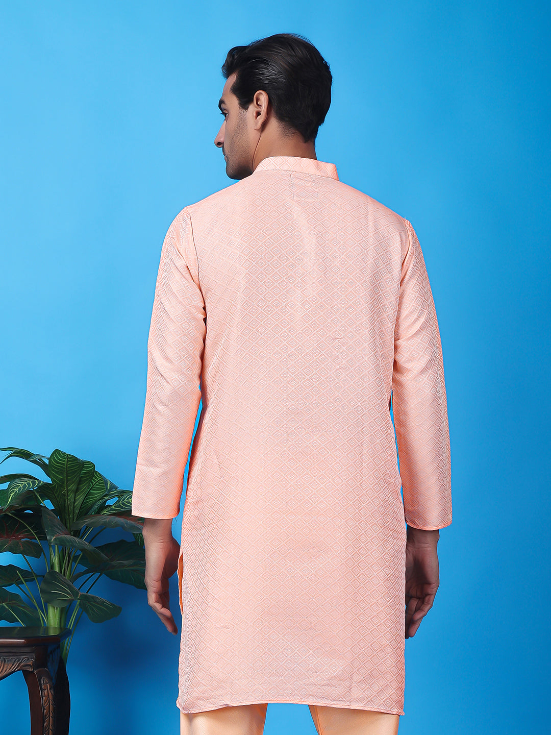 Hangup Men's Partywear Pink Kurta