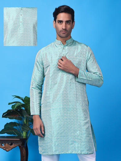 Hangup Men's Partywear SkyBlue Kurta