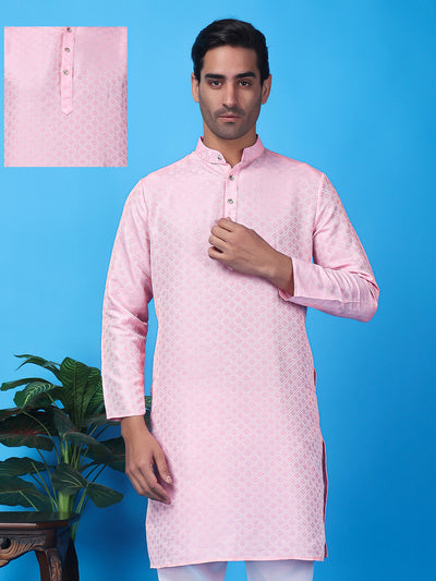 Hangup Men's Partywear Pink Kurta